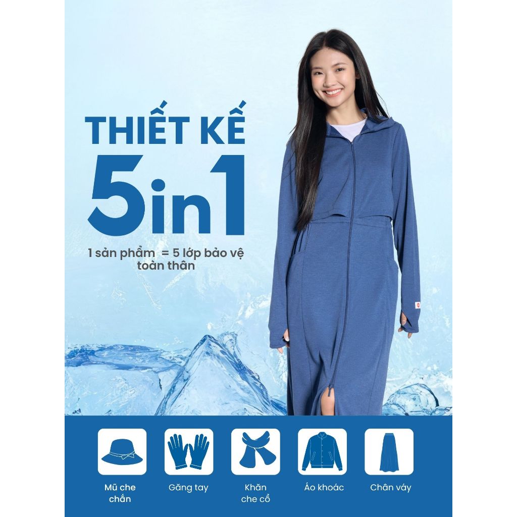 Áo khoác chống nắng Nữ có túi hộp chống tia UV SunStop Master TOKYOLIFE dáng dài thoáng mát 40000441