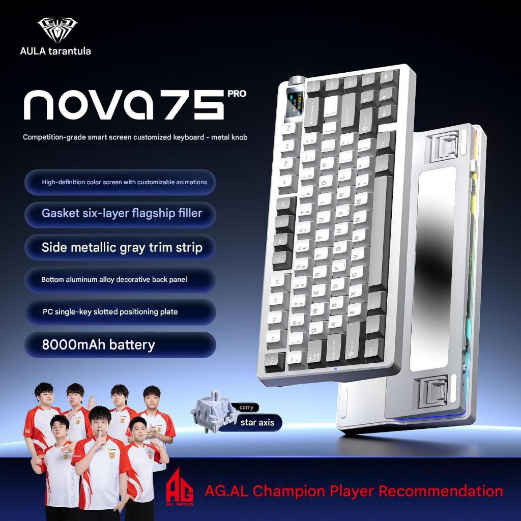 Bàn Phím Cơ Aula Nova75 | 3 Modes | Màn Hình | Núm Xoay | BigBuy360 - bigbuy360.vn