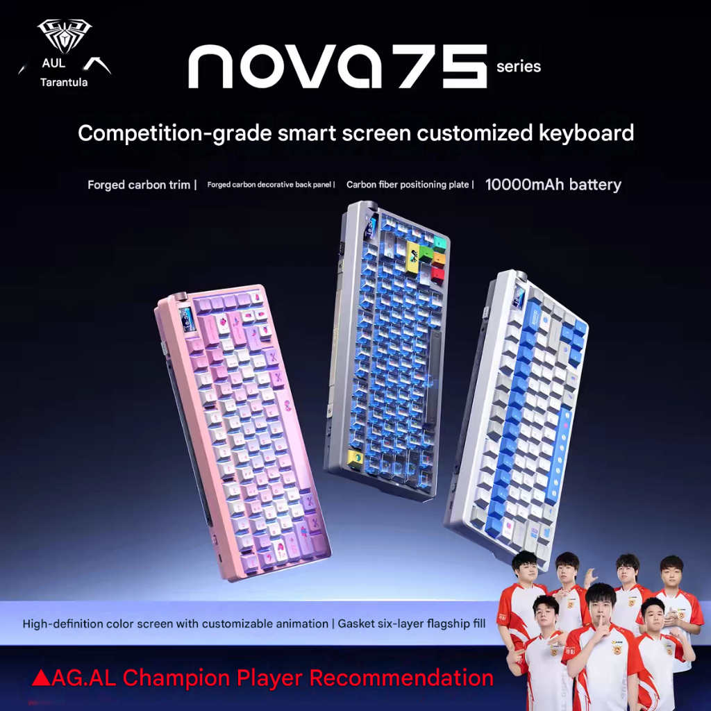 Bàn Phím Cơ Aula Nova75 | 3 Modes | Màn Hình | Núm Xoay | BigBuy360 - bigbuy360.vn