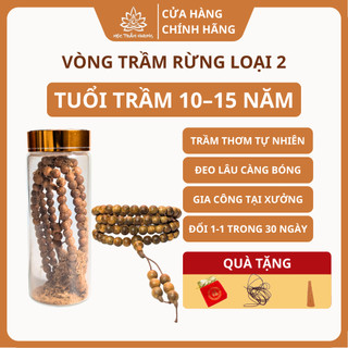 Vòng Tay Trầm Hương Rừng Loại 2 108 Hạt 6mm/7mm/8mm Tuổi Trầm 10-15 Năm - Mộc Trầm Hương MTH