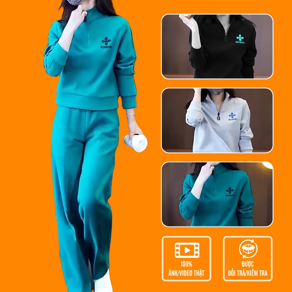 Đồ Bộ Nữ Quần Dài 𝗟𝗮𝗻𝗹𝗲𝗲 𝗙𝗮𝘀𝗵𝗶𝗼𝗻 Cổ Khóa MÃ 0K