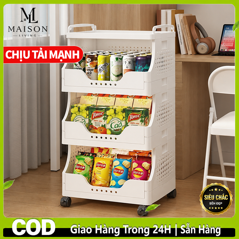 🔥Hỏa Tốc 2H🔥Kệ để đồ phòng khách và phòng ngủ đa năng bằng nhựa, sức chứa lớn, chịu tải mạnh, có bánh xe