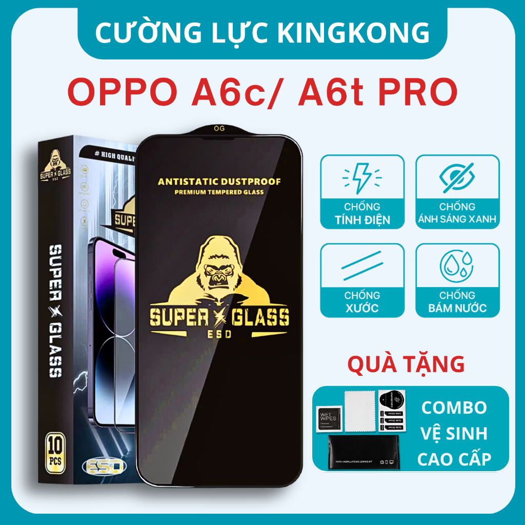 Kính cường lực Oppo A6c / A6t Pro Kingkong full màn |Miếng dàn màn hình cho OPPO