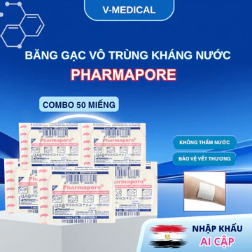 Combo 30, 50 Băng gạc vô trùng không thấm nước Pharmapore PU - Bảo vệ vết thương hiệu quả