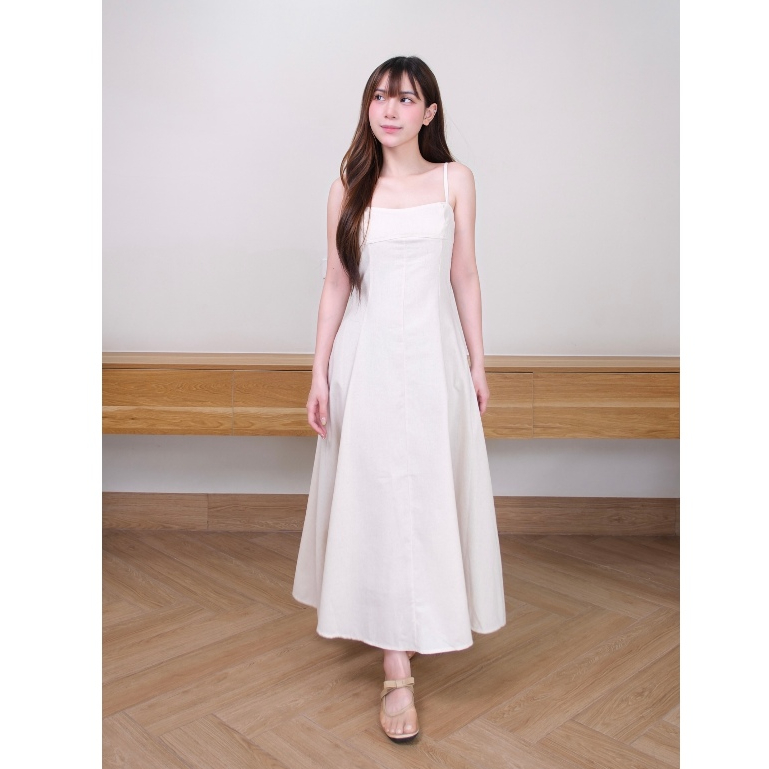 Đầm váy linen Chililuu váy hai dây sát nách dáng dài phong cách tiểu thư thanh lịch