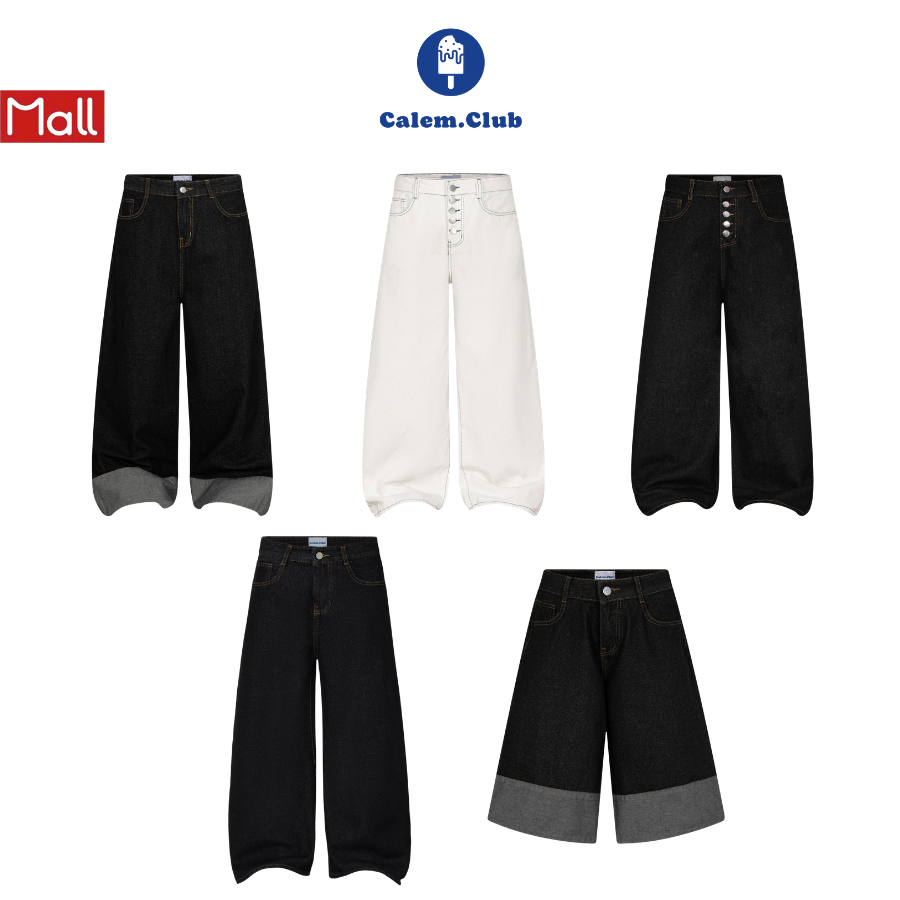 Calem.Club – Quần Jeans Ver.3 Dài/ Short Fold Series chất liệu Denim form nam nữ phong cách trẻ trung năng động
