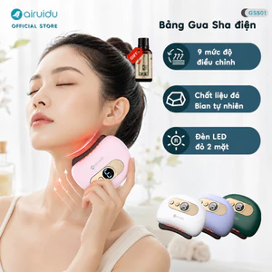 Airuidu Máy Cạo Gió Đá Biện Điện Rung Nóng 9 Mức Nhiệt LED Massage Thon Gọn Mặt Giảm Đau Cổ Vai Spa Tại Nhà GSS01