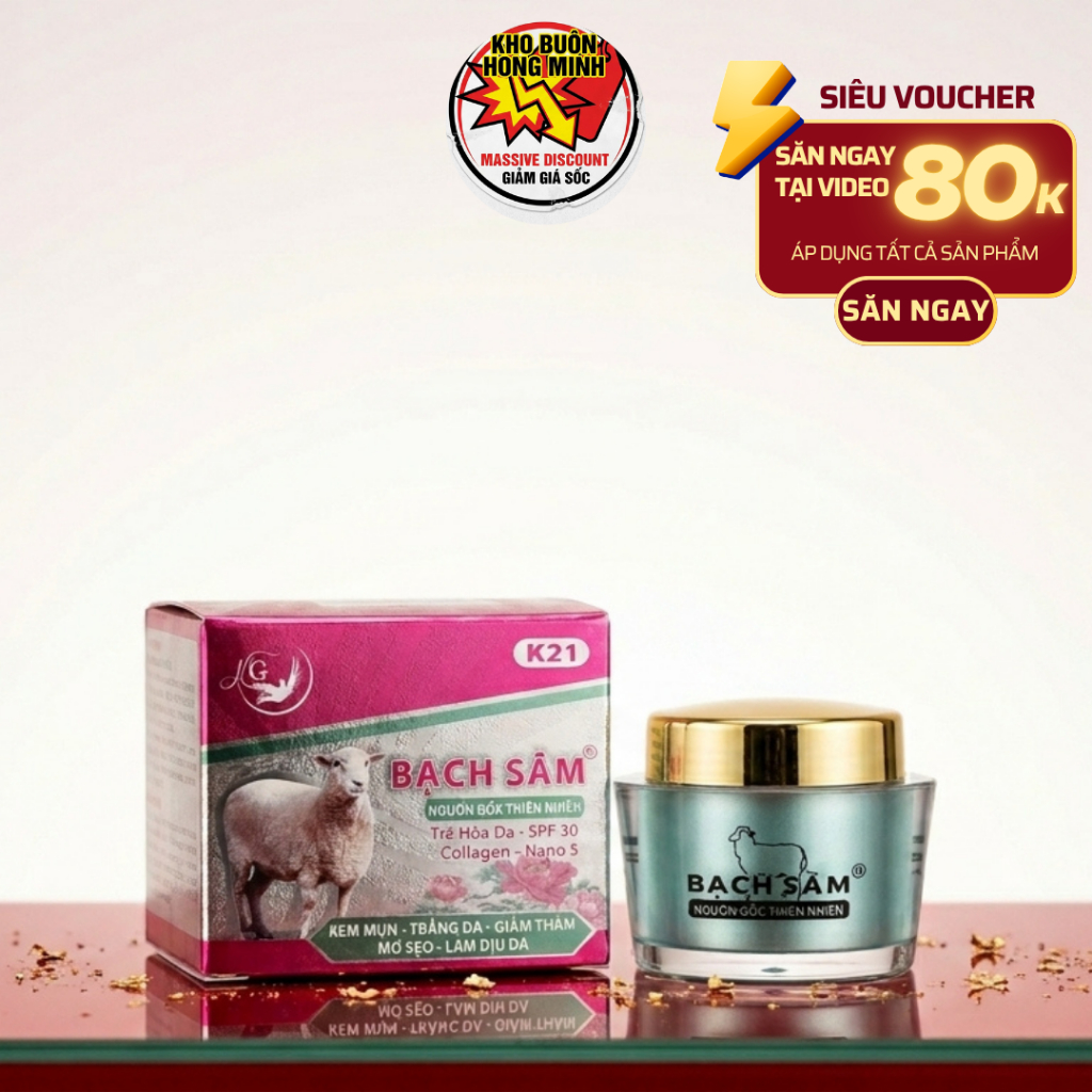 Kem Bạch Sâm K21 22g - Phục Hồi Da Hư Tổn, Làm Sáng Da, Giảm Vết Thâm Mụn