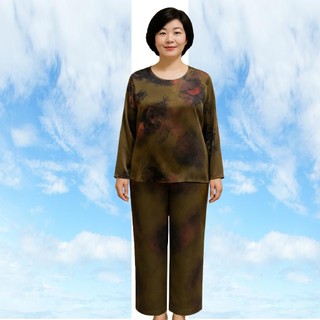 Đồ bộ hoa tay dài trung niên 𝗟𝗮𝗻𝗹𝗲𝗲 𝗦𝗵𝗼𝗽 Mã WD
