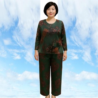 Đồ bộ hoa tay dài trung niên 𝗟𝗮𝗻𝗹𝗲𝗲 𝗦𝗵𝗼𝗽 Mã WD