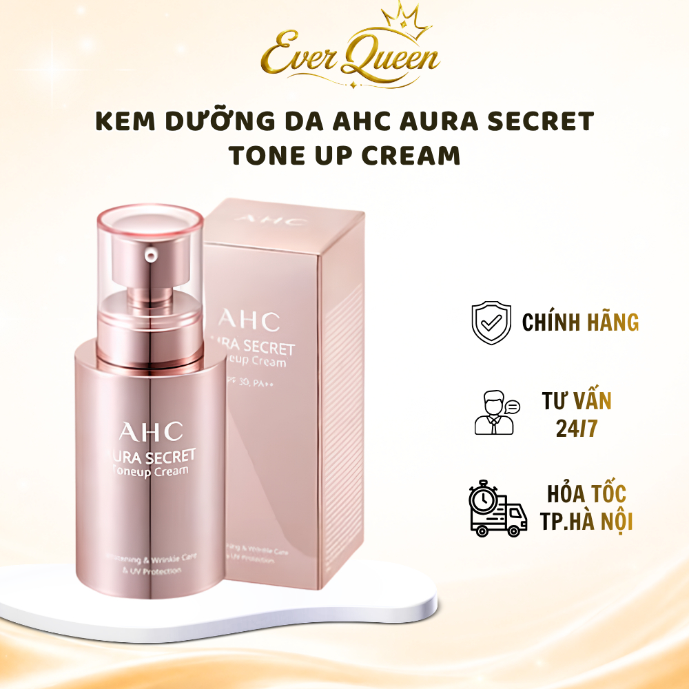 Kem Dưỡng Trắng Nâng Tông Da AHC Aura Secret ToneUp Cream Nâng Tone Trắng Hồng - Ever Queen