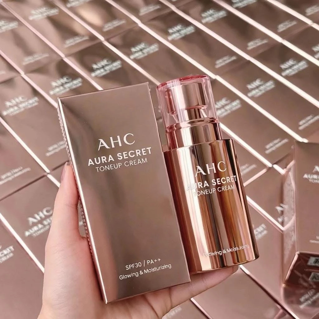 Kem Dưỡng Trắng Nâng Tông Da AHC Aura Secret ToneUp Cream Nâng Tone Trắng Hồng - Ever Queen