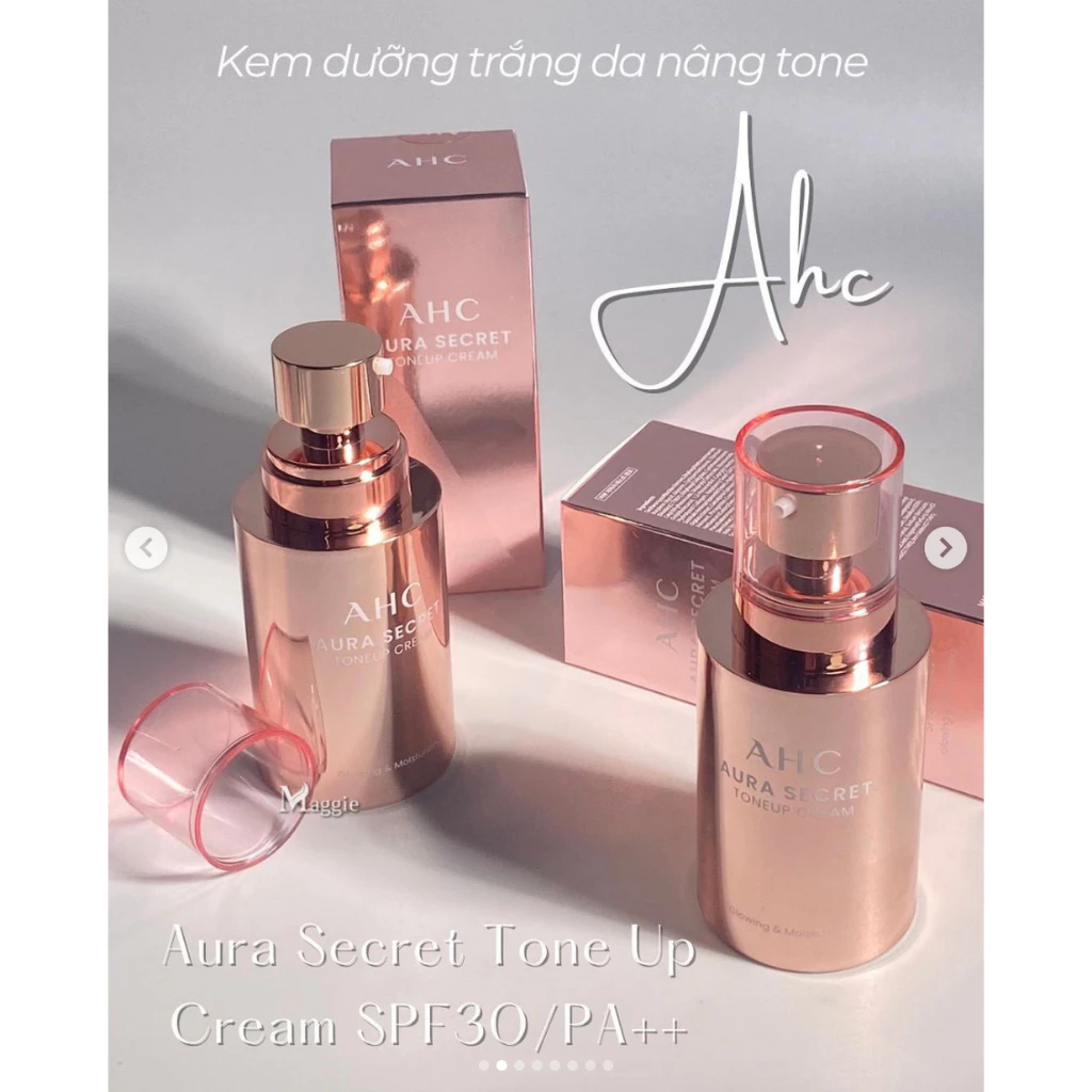 Kem Dưỡng Trắng Nâng Tông Da AHC Aura Secret ToneUp Cream Nâng Tone Trắng Hồng - Ever Queen