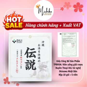 Viên Uống Nghệ Mùa Thu Okinawa DILI Hỗ Trợ Dạ Dày, Giải Rượu Bia Nhật Bản Hộp 10 Gói x 5 Viên