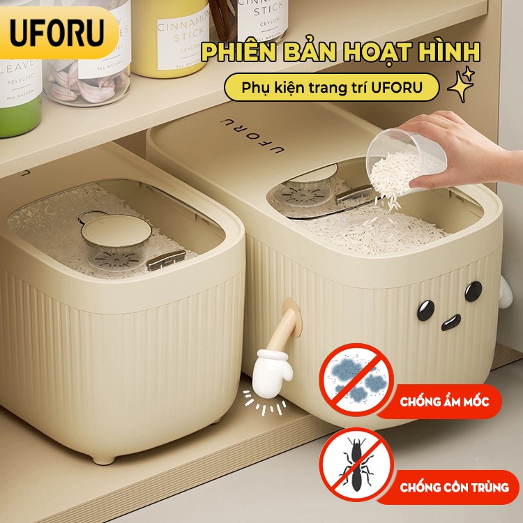 Thùng đựng gạo nhà bếp thông minh chống ẩm mốc uforu nhiều kích cỡ 5kg 10kg 15kg - UF309