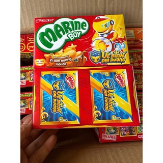Bánh Cá Marine Boy Orion Vị Tôm Nướng Môi Đỏ Hộp 35g - Bánh Quy Giòn Bổ Sung Canxi Cho Bé