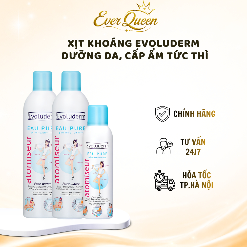 Xịt Khoáng Evoluderm Dưỡng Da, Cấp Ẩm Và Làm Dịu Da Tức Thì - Ever Queen