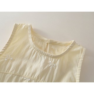 Váy Cho Bé Gái, Váy Sát Nách Suông Phối Chân Váy Bí Hot Trend Họa Tiết Nơ Nổi Bật Chất Cotton 2 Lớp