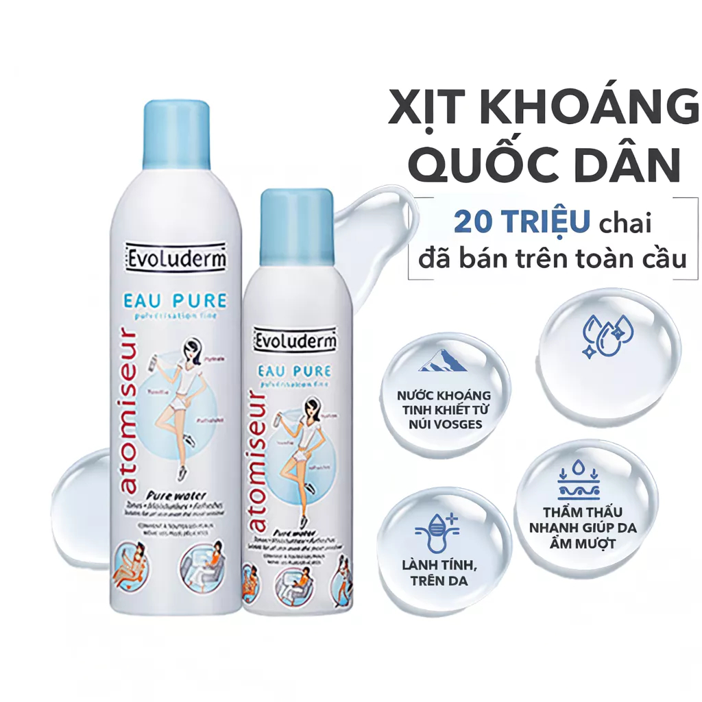 Xịt Khoáng Evoluderm Dưỡng Da, Cấp Ẩm Và Làm Dịu Da Tức Thì - Ever Queen