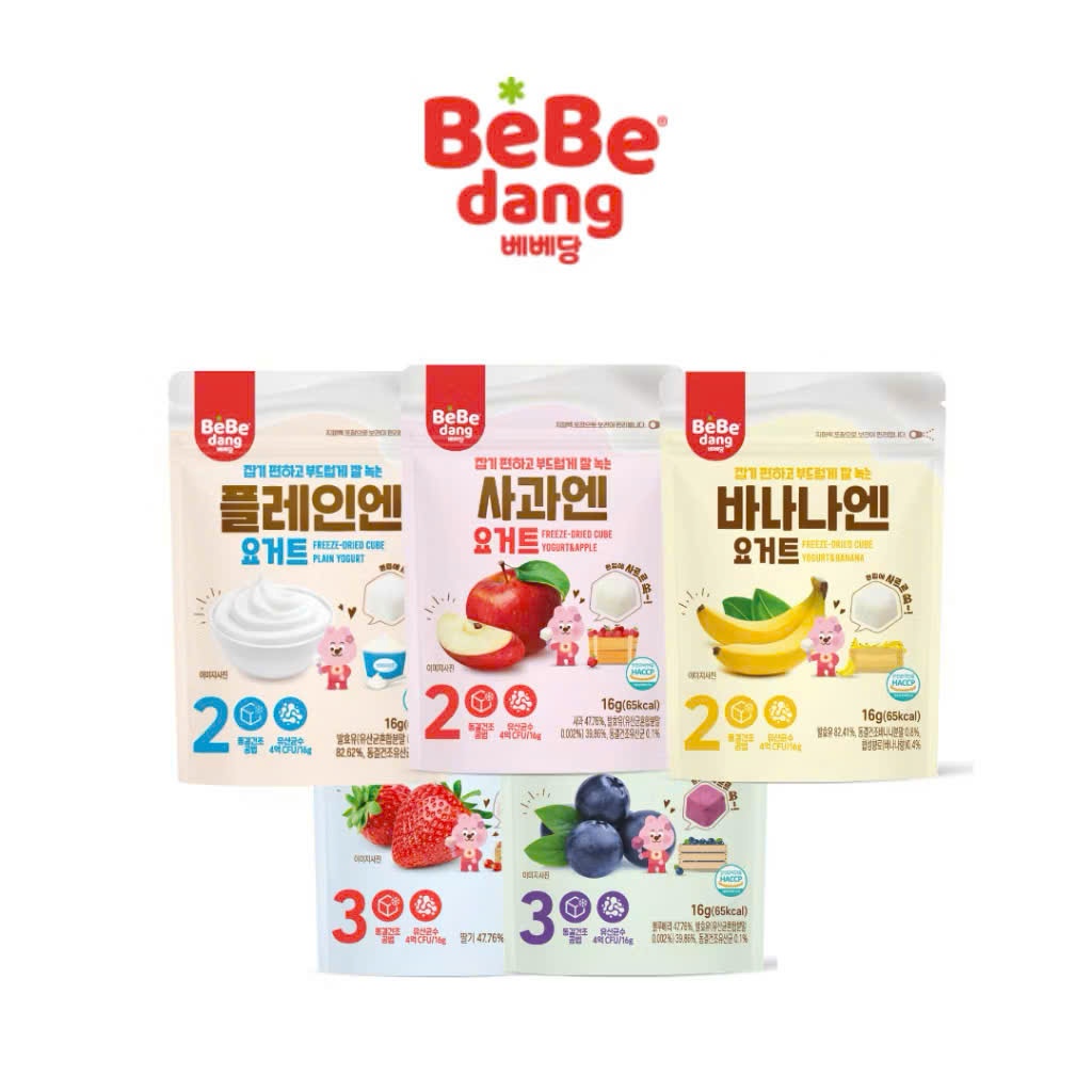 Sữa Chua Khô Sấy Lạnh Bebedang 16g Hàn Quốc cho bé ăn dặm - Công Nghệ Sấy Lạnh Giàu Lợi Khuẩn