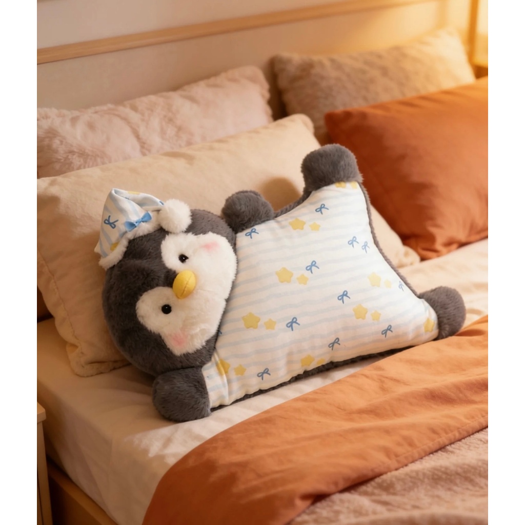 Gối thú nằm cute Heo, Cáo, Cừu, Mèo, Cánh Cụt độc lạ, mềm mịn [Tặng kèm móc khóa] | BigBuy360 - bigbuy360.vn
