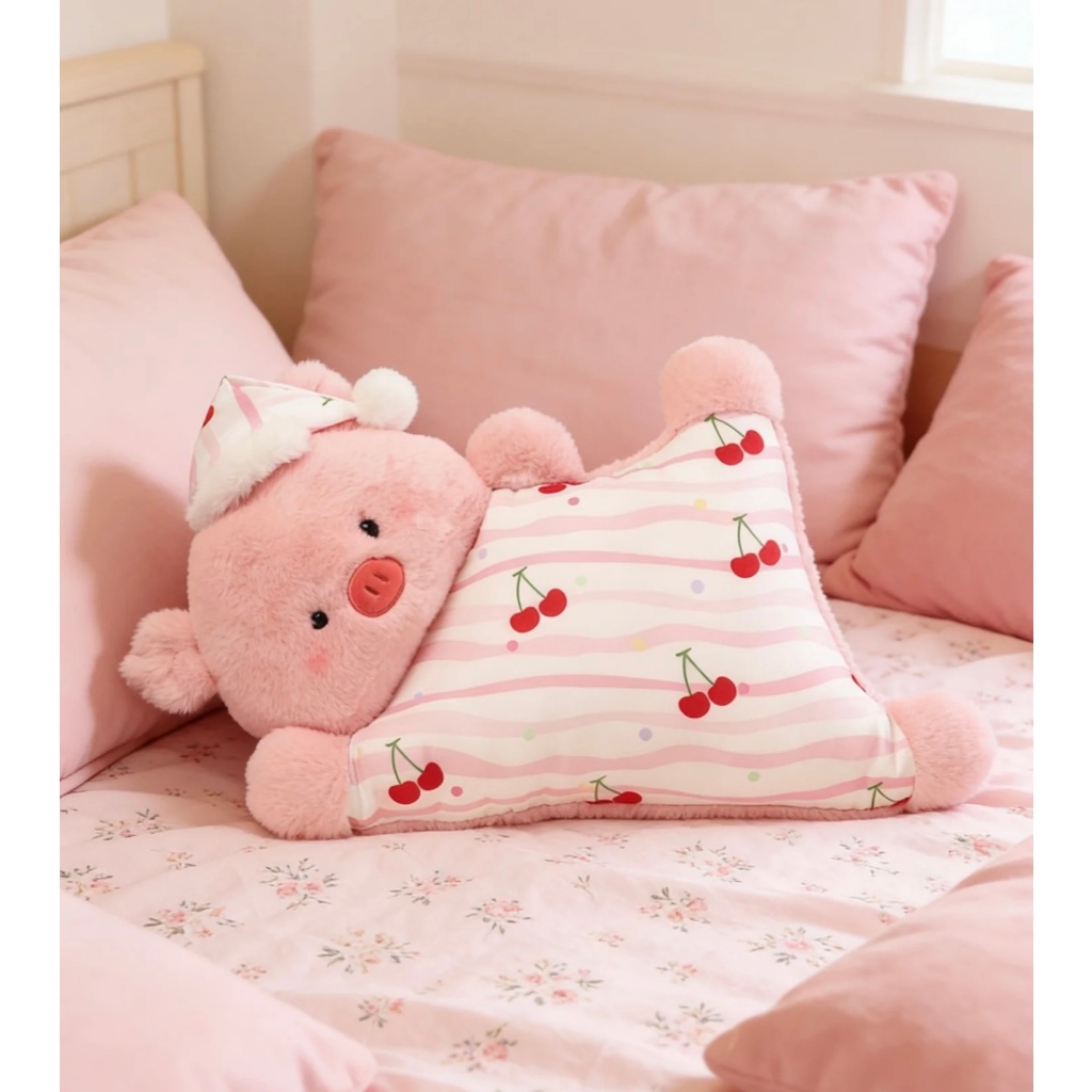 Gối thú nằm cute Heo, Cáo, Cừu, Mèo, Cánh Cụt độc lạ, mềm mịn [Tặng kèm móc khóa] | BigBuy360 - bigbuy360.vn