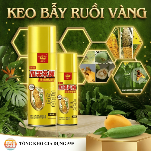 Chai Keo Xịt Bẫy Ruồi Vàng, Bẫy Ruồi Đực-Ruồi Cái, Bám Chắc Lâu Ngày, Thu Hút Côn Trùng Bám Dính.