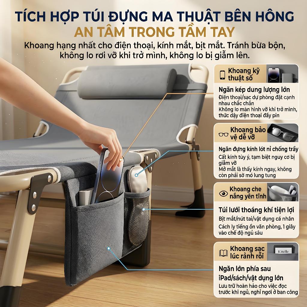 MY Giường gấp gọn thông minh Cơ chế nghiêng ổn định, khả năng chịu tải mạnh mẽ và có thể gập lại để cất giữ | BigBuy360 - bigbuy360.vn