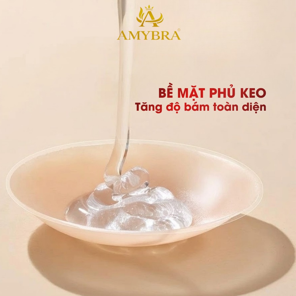 Miếng Dán Ngực Silicon Tái Sử Dụng, Hộp 5 Cặp Dán Ti Keo Sinh Học AMYBRA D329