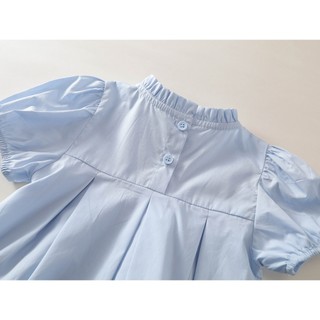 Váy Cho Bé Gái, Váy Tiểu Thư Cho Bé Gái Thiết Kế Cổ Bèo Tay Phồng Phối Bèo Chất Liệu Cotton Mềm Mại