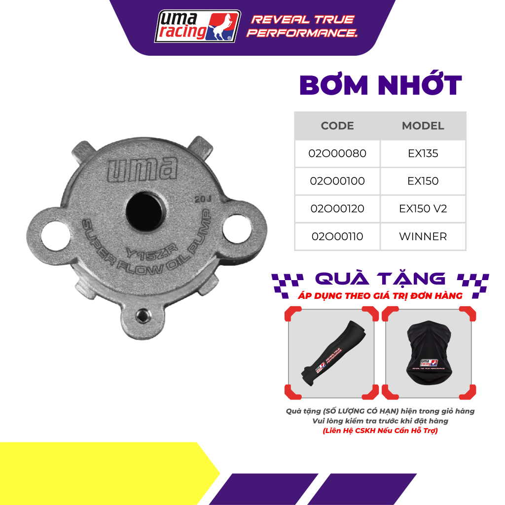 Bơm Nhớt UMA Racing Ex135 5s/Ex150/V2/Sonic - Winer – Tăng Lưu Lượng Dầu, Bảo Vệ Động Cơ