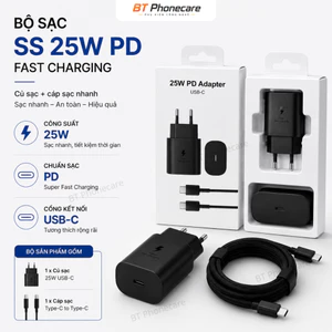 Củ Sạc SS 25W PD Fast Charging USB-C Kèm Cáp Type C Hỗ Trợ Sạc Nhanh An Toàn