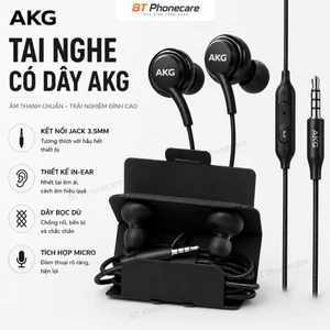 Tai Nghe AKG 3.5mm In-Ear Dây Bọc Dù Chống Rối Mic Rõ Âm Thanh Bass Mạnh Cho Laptop Điện Thoại