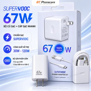 Bộ Sạc Nhanh SuperVOOC 67W Kèm Cáp USB Hỗ Trợ Sạc Nhanh Công Suất Cao