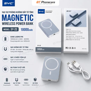 Pin Sạc Dự Phòng Từ Tính Không Dây SY-22 10000mAh Hỗ Trợ Sạc Nhanh Thiết Kế Nhỏ Gọn