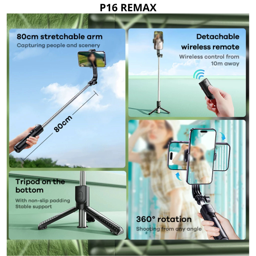 Gậy Chụp Ảnh P30 Remax Chống Rung Cao Cấp, Có Tích Hợp 3 Trong 1, Xoay 360 Độ Tiện Lợi Khi Sử Dụng
