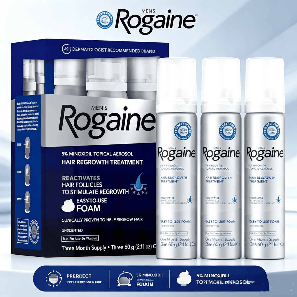 Bọt Mọc Tóc Rogaine 5% cho Nam/thẩm thấu nhanh/giảm rụng rõ rệt