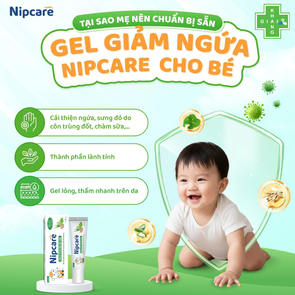 Kem bôi kháng khuẩn, dịu da, giảm viêm ngứa an toàn cho cả nhà Nipcare Mild Itch  (Tube 15g)