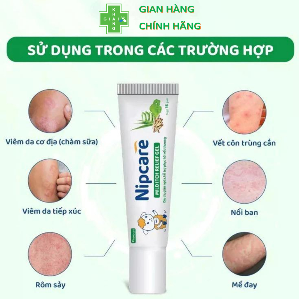Kem bôi kháng khuẩn, dịu da, giảm viêm ngứa an toàn cho cả nhà Nipcare Mild Itch  (Tube 15g)