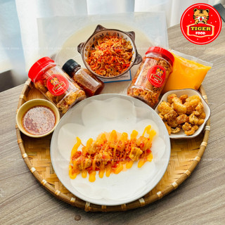 Bánh tráng phơi sương TIGER FOOD - COMBO CHÀO MỪNG [5 Món] - Bánh tráng,muối ruốc hành phi,bơ phô mai,sốt tắc,tóp mỡ