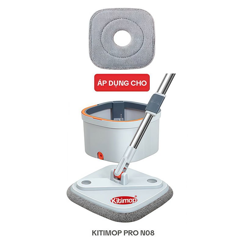 Bông Lau Nhà Thay Thế KITIMOP PRO N08-1, Dùng Cho Cây Lau Nhà Tách Nước Bẩn KITIMOP PRO N08