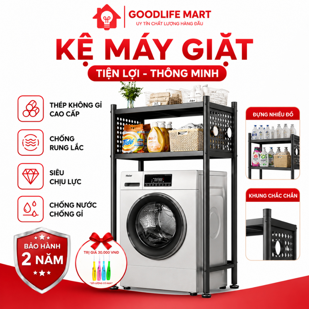 Kệ Máy Giặt Đa Năng 2-3 Tầng Siêu Chắc Chắn, Chống Gỉ, Tối Ưu Mọi Không Gian Cho Nhà Bạn