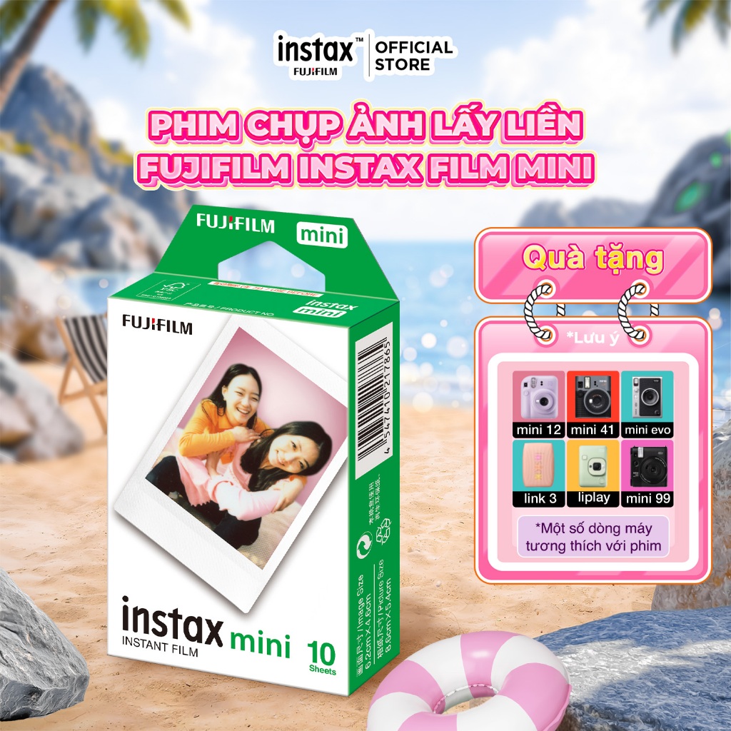 Phim Chụp Ảnh Lấy Liền Fujifilm instax Film Mini Viền Trắng - Dùng Cho instax Mini 12/Mini EVO