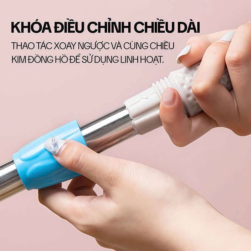 Cây Gạt Nước Sàn Nhà KITIMOP G50, Chổi Gạt Nước Silicon Xoay 180 Độ, Cán Điều Chỉnh Chiều Dài
