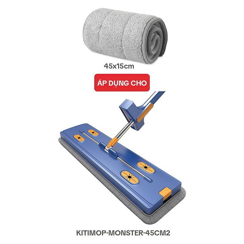 Bông Lau Nhà Thay Thế KITIMOP-MONSTER-45CM2-1, Dùng Cho Cây Lau Nhà Tự Vắt KITIMOP-MONSTER-45CM2-BLUE