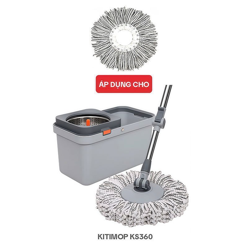 Bông Lau Nhà Thay Thế KITIMOP KS360-1, Dùng Cho Cây Lau Nhà Xoay 360 Độ KITIMOP KS360
