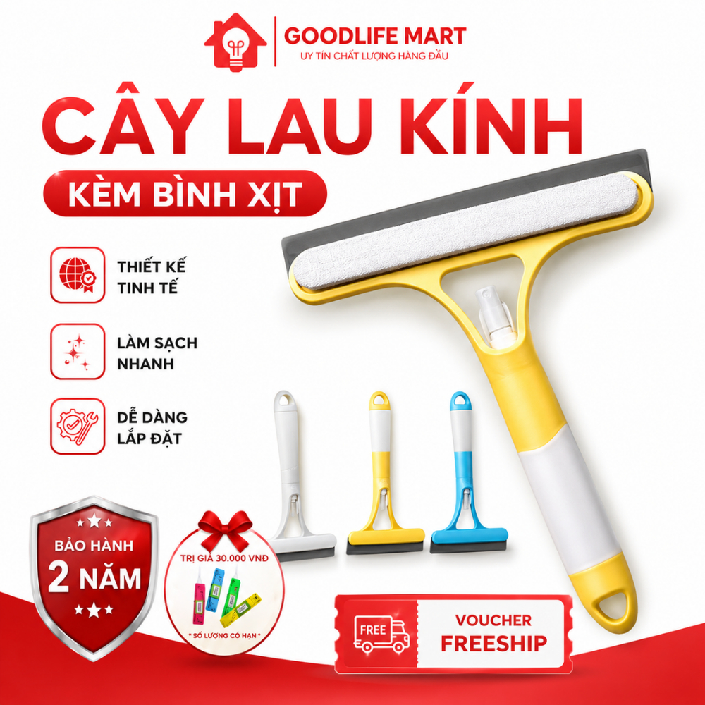 Cây gạt kính, gạt nước 3 trong 1,  làm sạch kính, lau kính ô tô,bàn bếp không để lại vệt nước