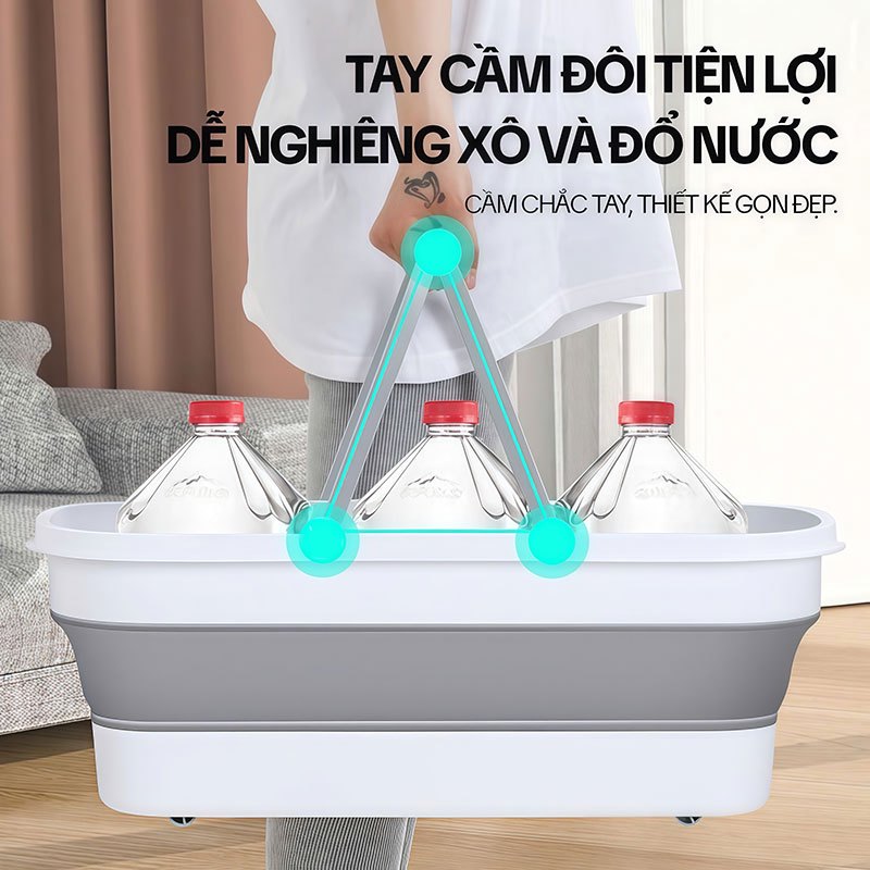 Xô Đựng Nước TANK-01, Xô Gấp Gọn, Xô Lau Nhà, Thau Giặt Đồ Gấp Gọn