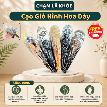 ỐNG CẠO GIÓ HÌNH HOA – THUYỀN CẠO GIÓ BẰNG SỪNG – DỤNG CỤ DIỆN CHẨN CHÍNH HÃNG