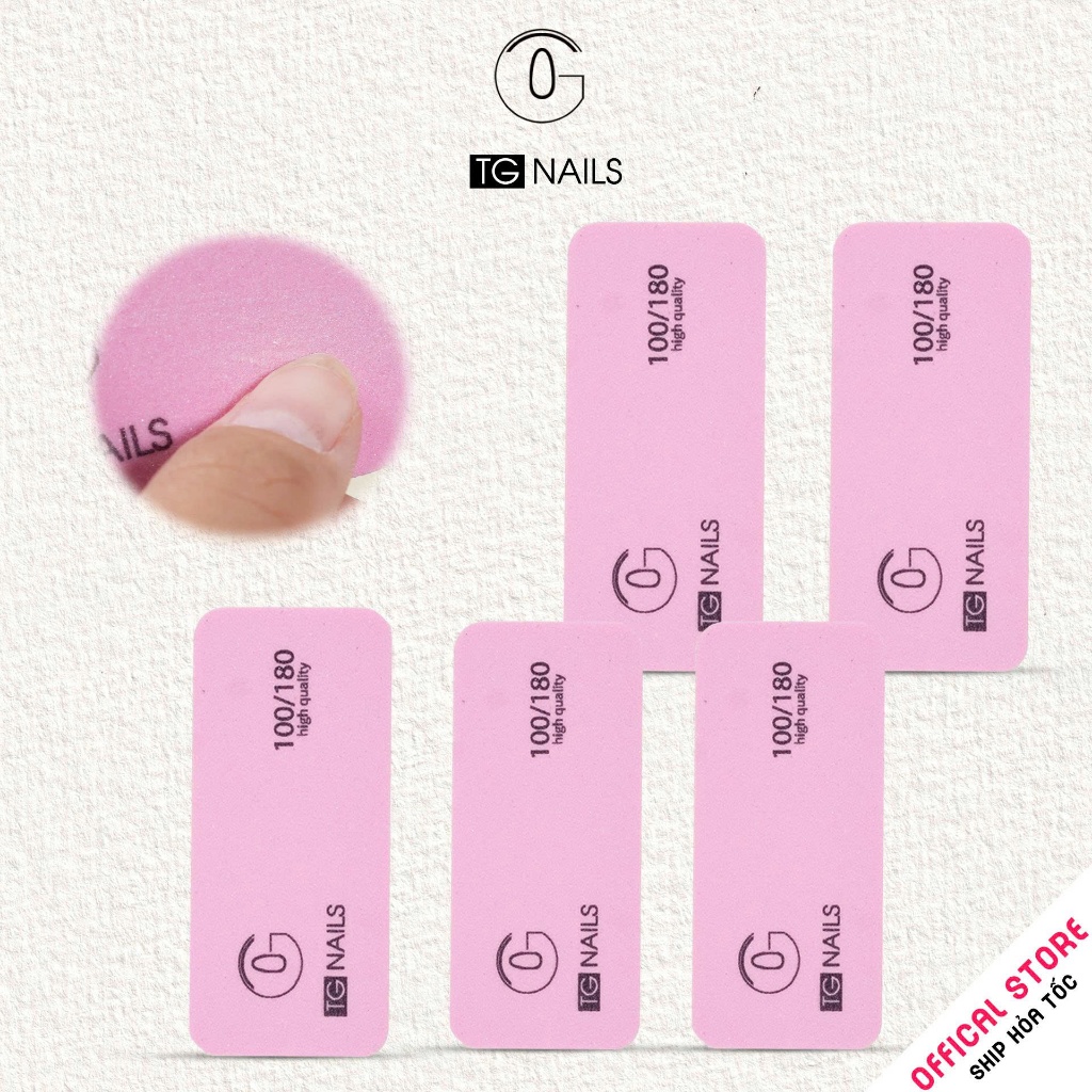 Combo 5 phao vuông TG độ nhám 100/180 chuyên mài mịn bề mặt móng